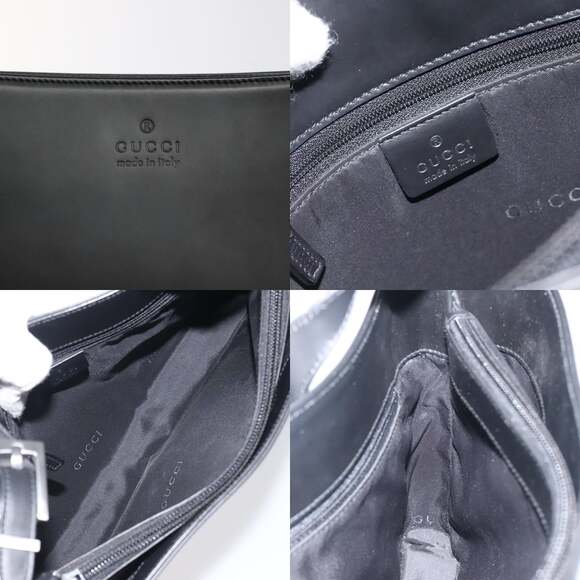 GUCCI Shoulder Bag Leather Black Silver - Picture 11 of 13